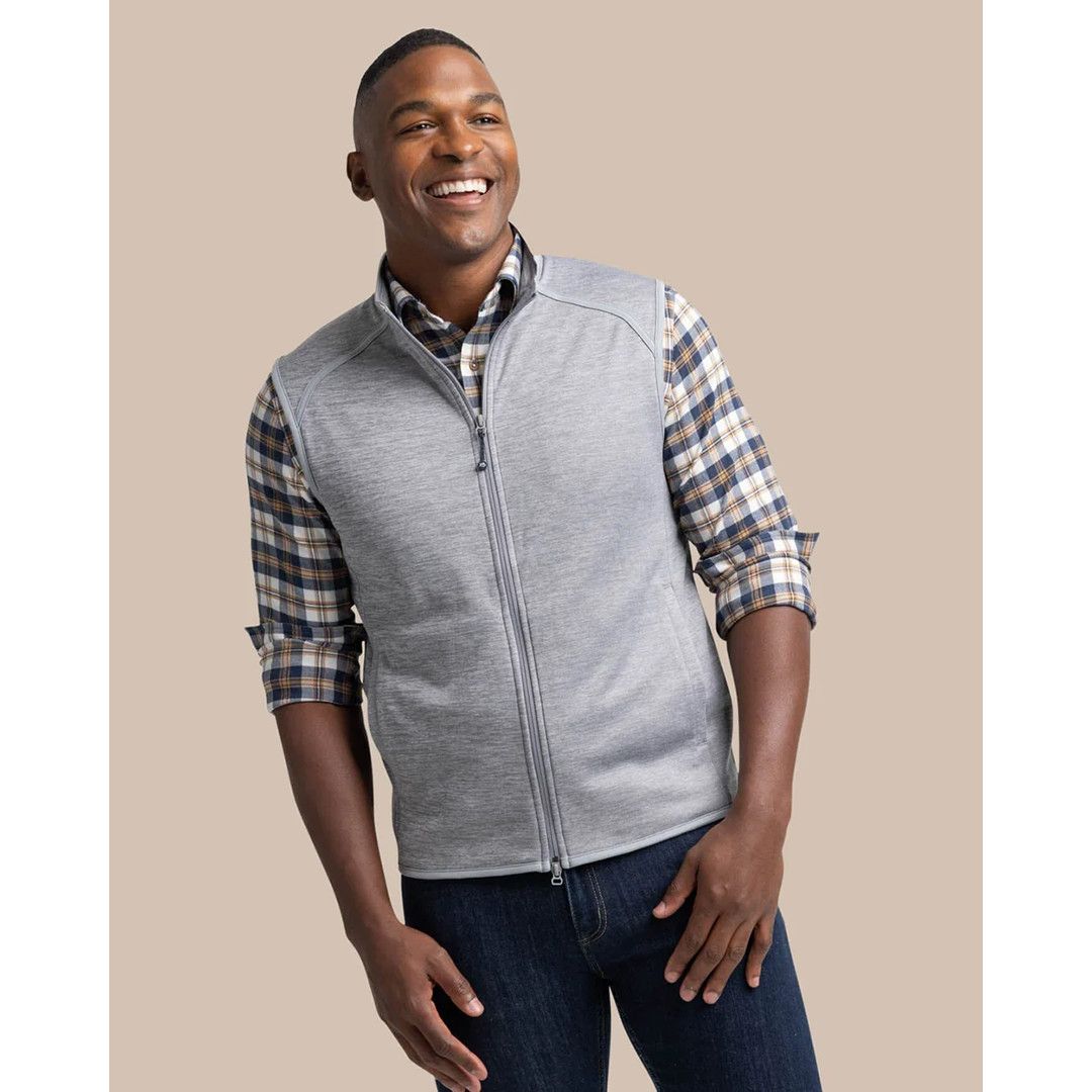 Southern Tide Baybrook Heather Vest, Color: Grey, Size: SM