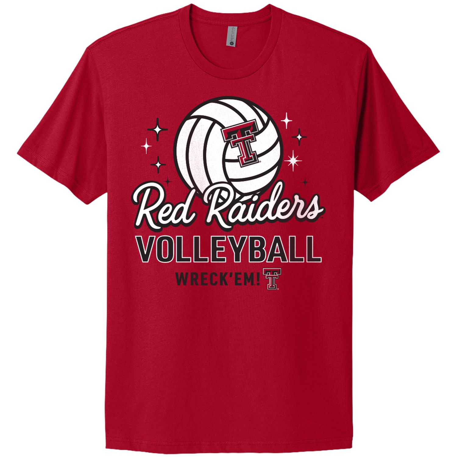 Volleyball Stars Short Sleeve Tee, Color: Red, Size: SM