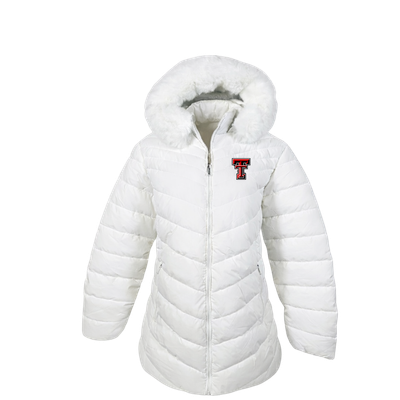 Ladies Puffer Jacket with Fur Hood