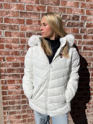 Ladies Puffer Jacket with Fur Hood