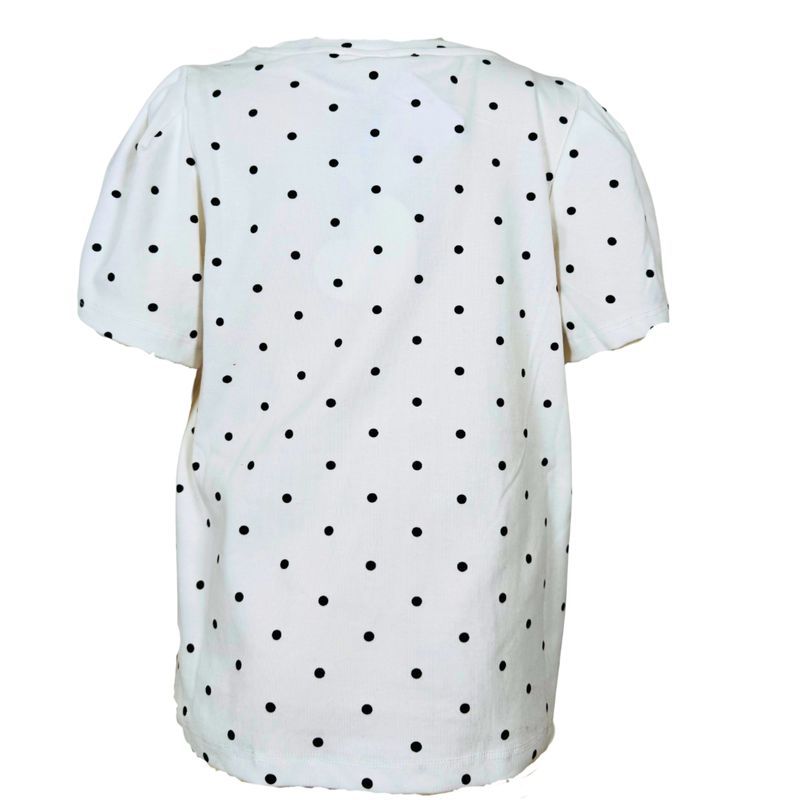 Girls Puff Sleeve Polka Dot Tee