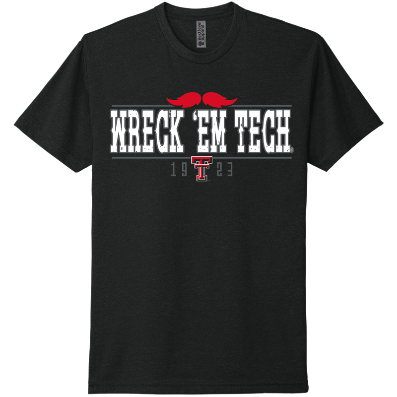 Wreck 'em Mustache Short Sleeve Tee