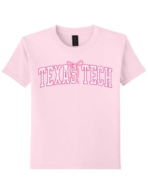 Arched Polka Dot Bow Short Sleeve Tee 