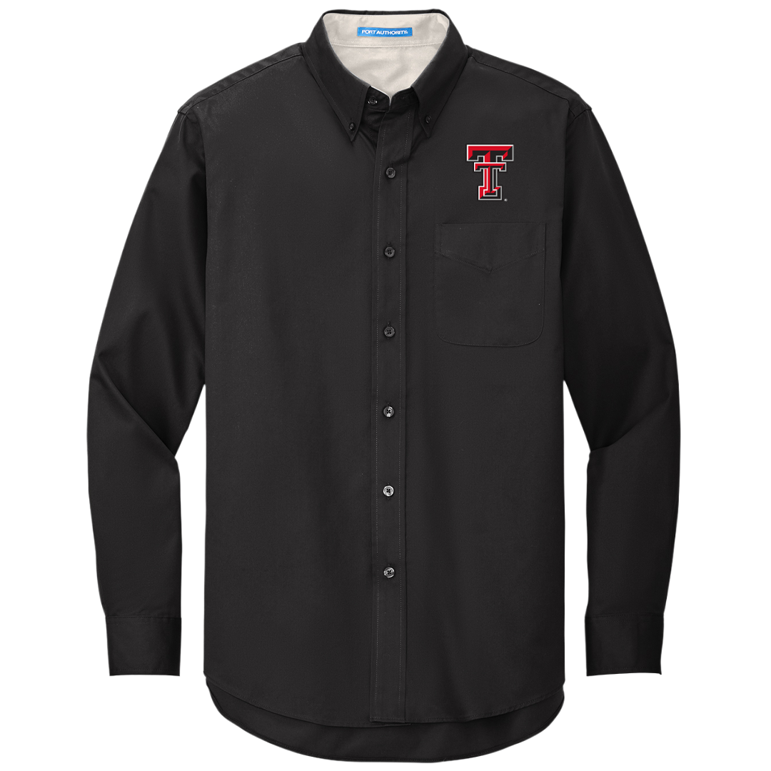 Big &amp; Tall Long Sleeve Button Down, Color: Black, Size: Large Tall