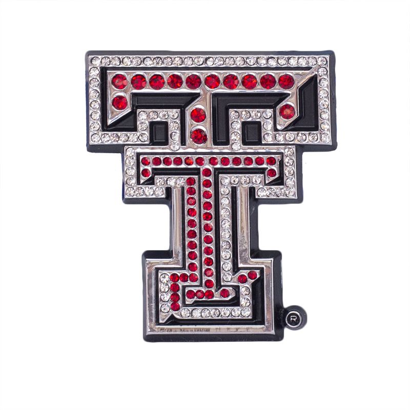 Crystal Double T Red Auto Emblem