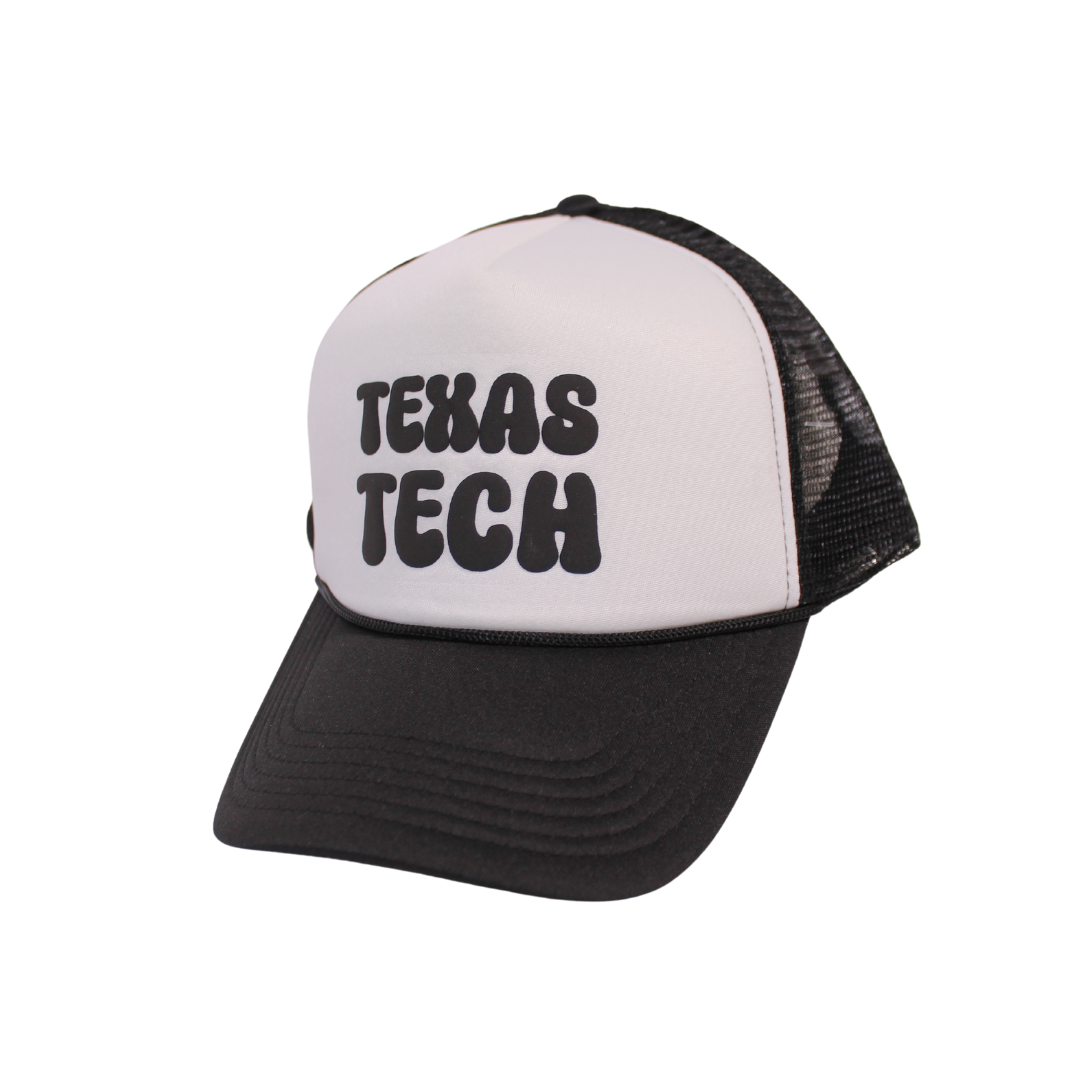 Puffy Tech Foam Trucker Cap, Color: Black/White