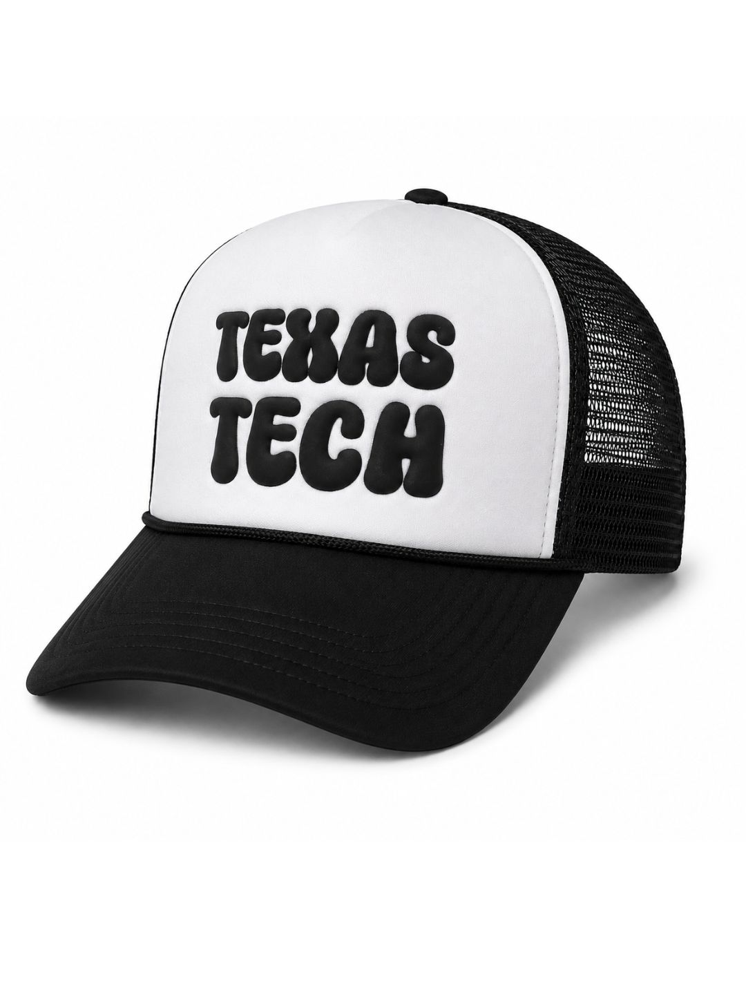 Puffy Tech Foam Trucker Cap, Color: Black/White