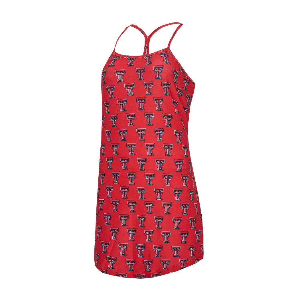 Ladies Repeat Logo Night Dress, Color: Red, Size: SM