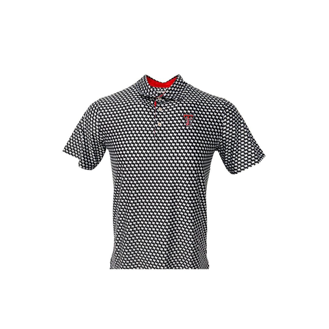 Texas Sublimated Youth Polo with Double T, Color: Black/White, Size: SM