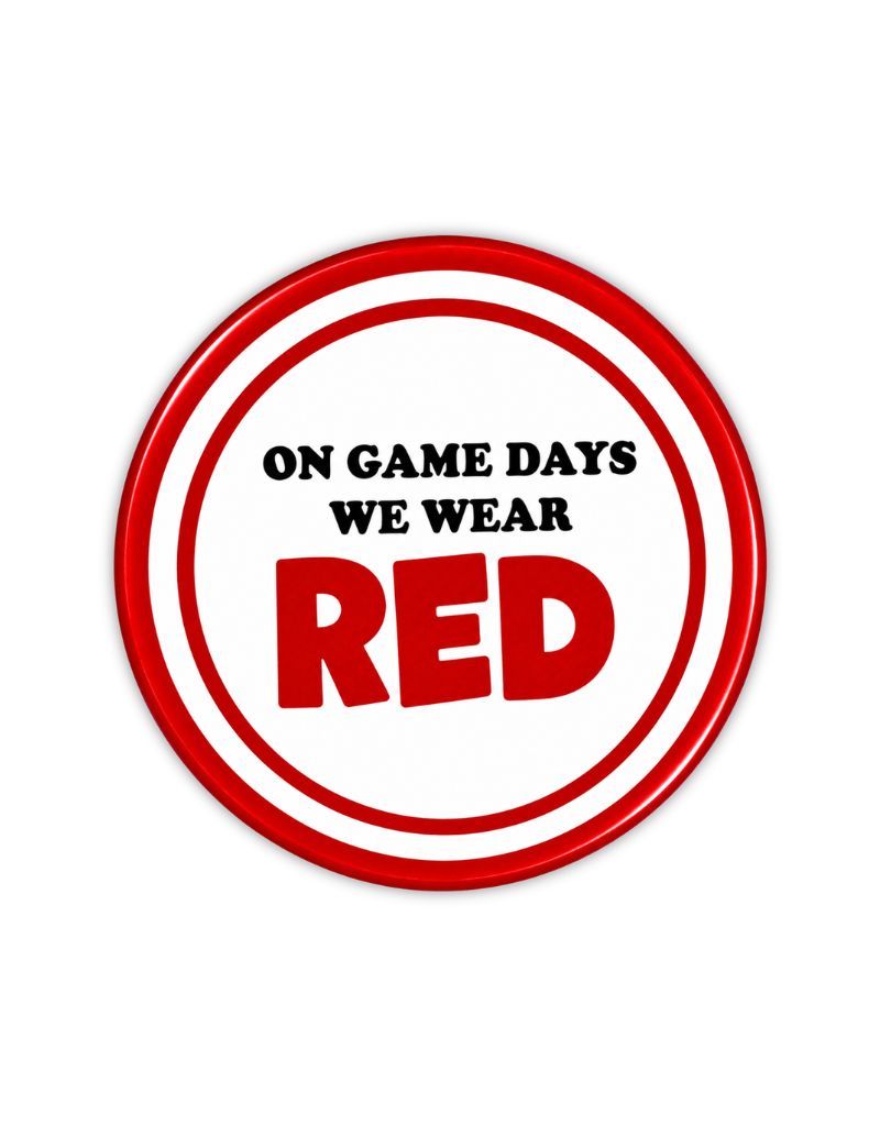 Gameday Buttons - 2", Color: We Wear Red