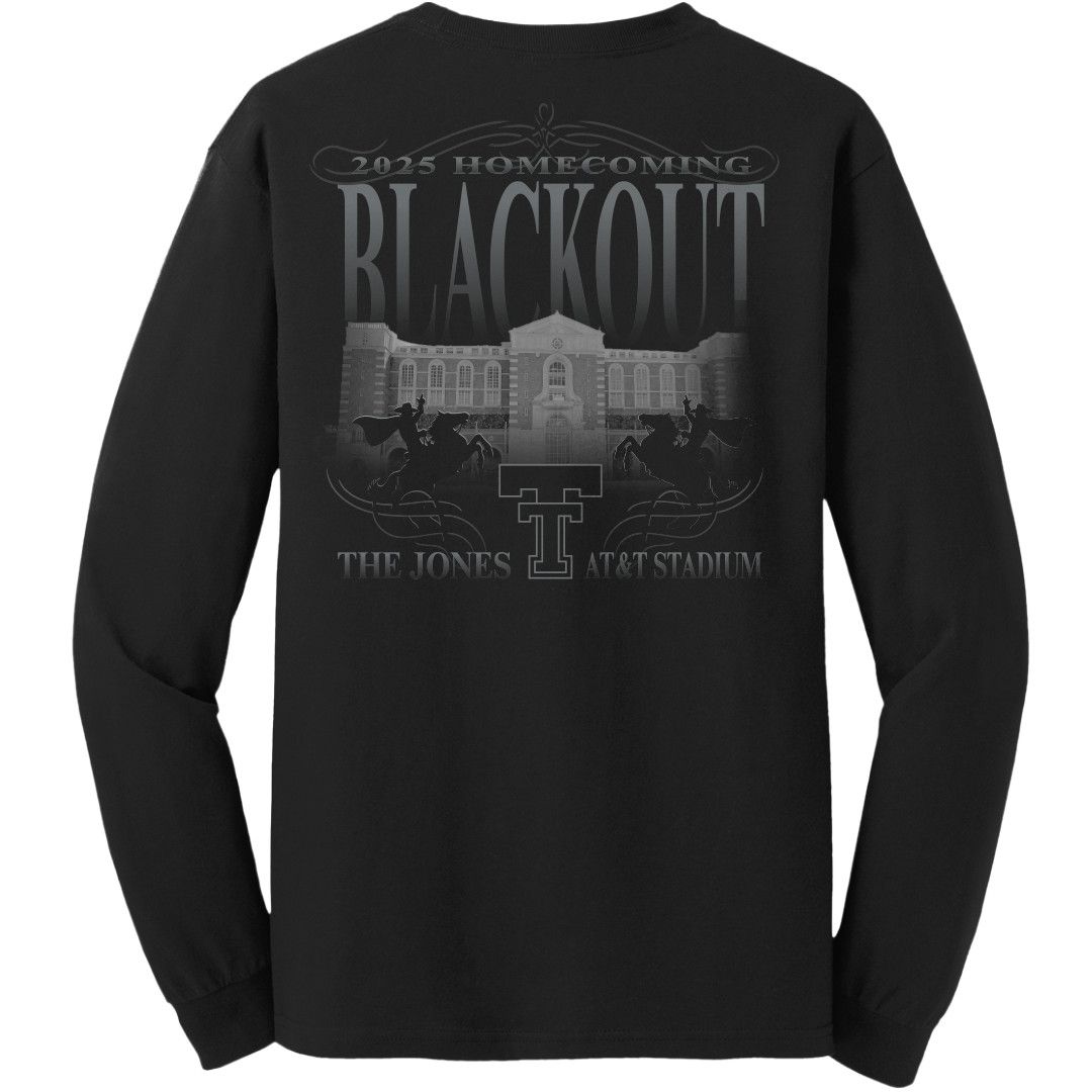 Homecoming 2025 Black Out Long Sleeve Tee, Color: Black, Size: SM
