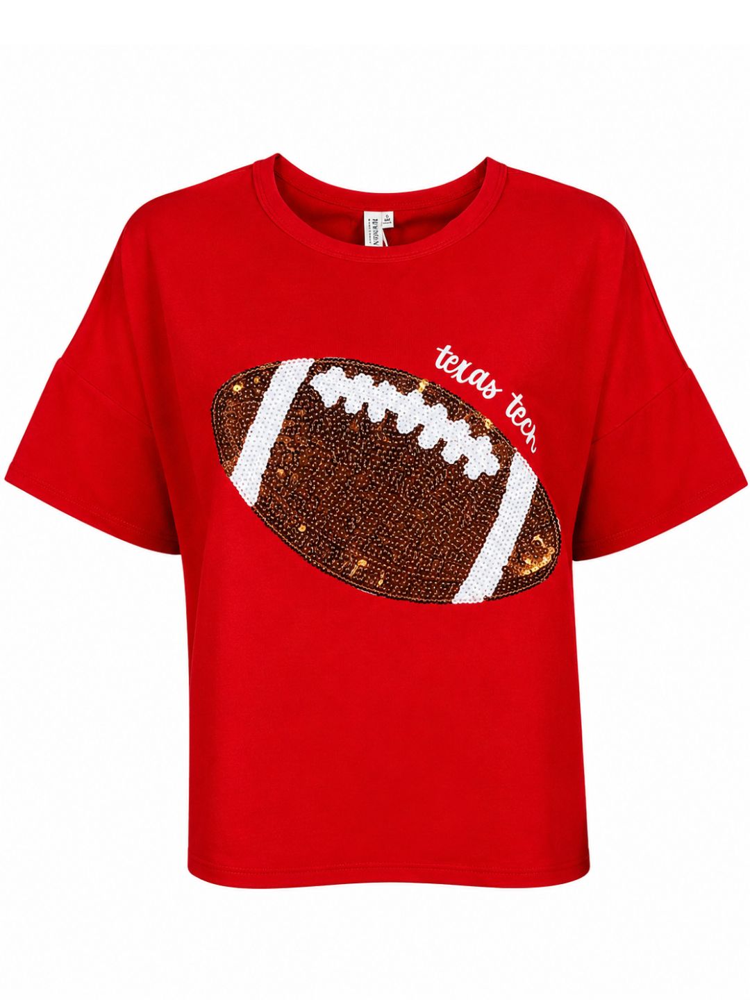 Sequin Football Gameday Blouse, Color: Red, Size: SM