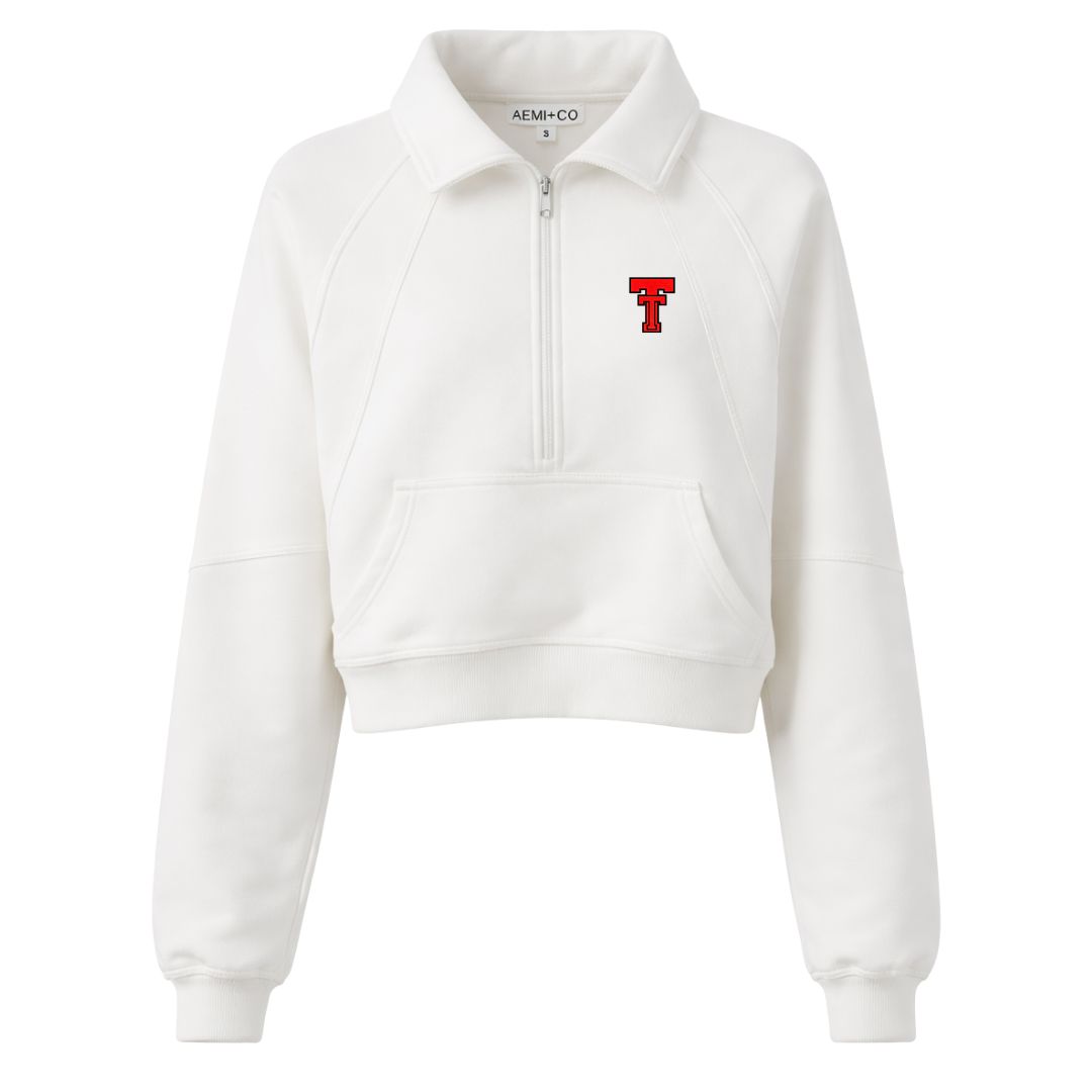 Throwback Dove Neck Half Zip 