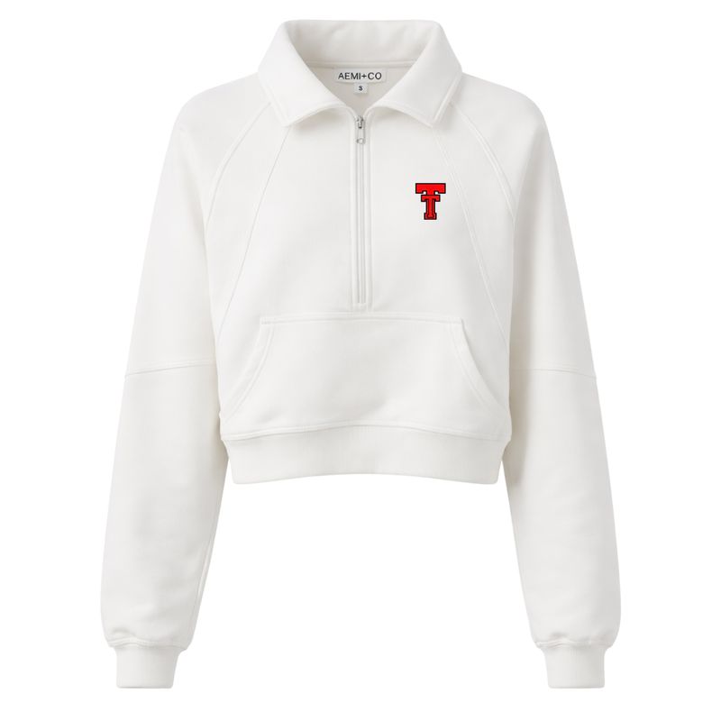 Throwback Dove Neck Half Zip 