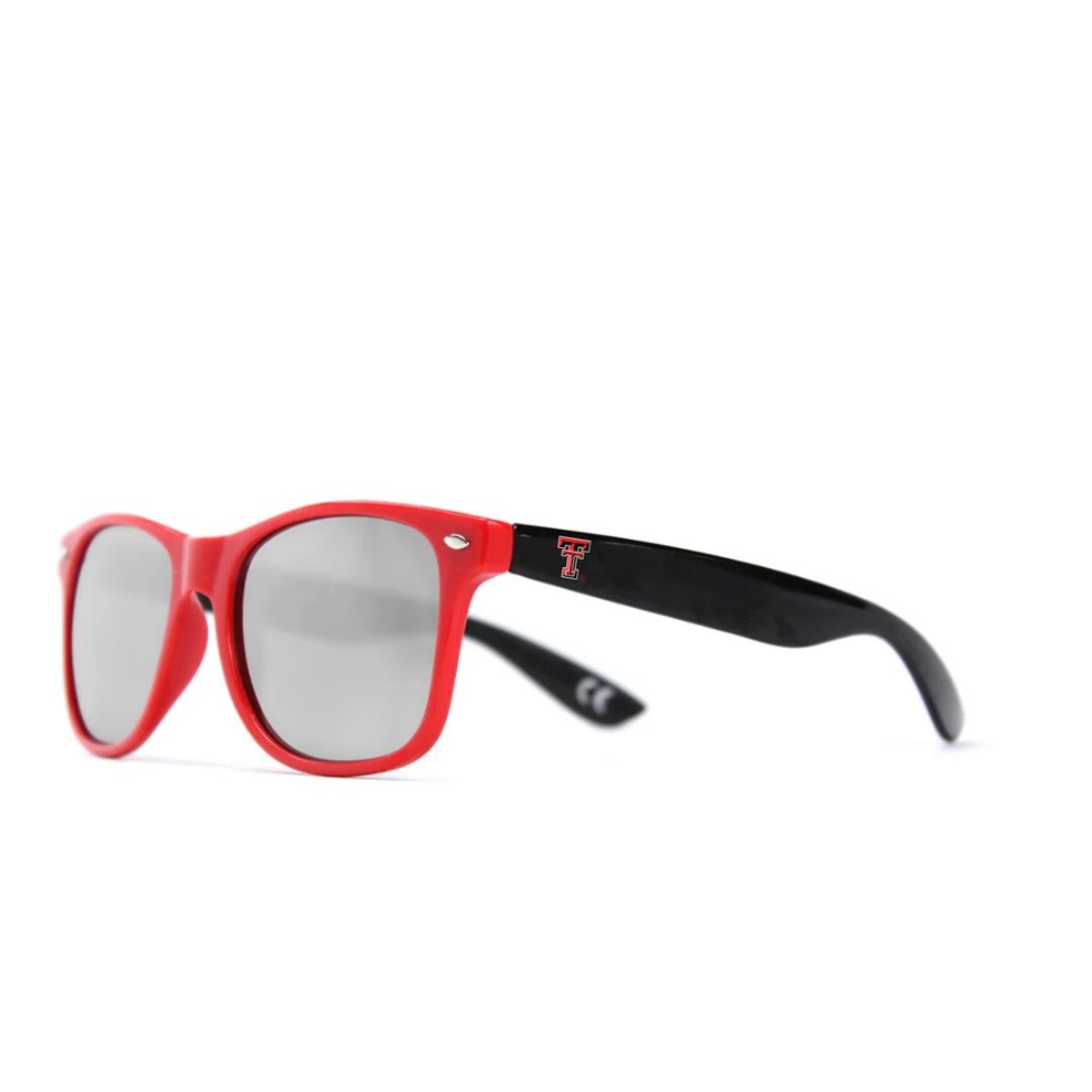 Texas Tech Sunglasses - Red &amp; Black Frame, Silver Lenses