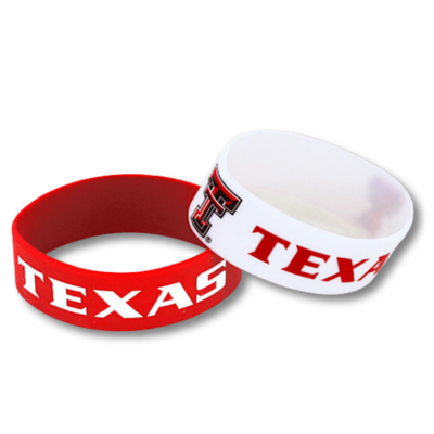 Texas Tech Wide Bracelets 2 Pack Red/White