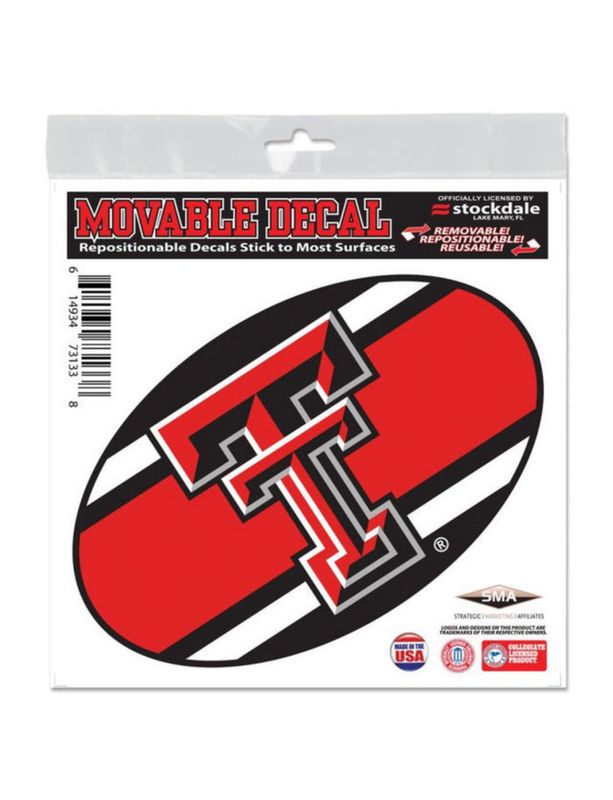 Striped Oval Double T Movable Decal 8"x8"