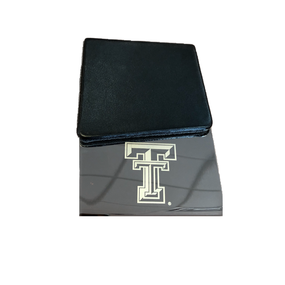 Flip Up Black &amp; Silver Business Card Case