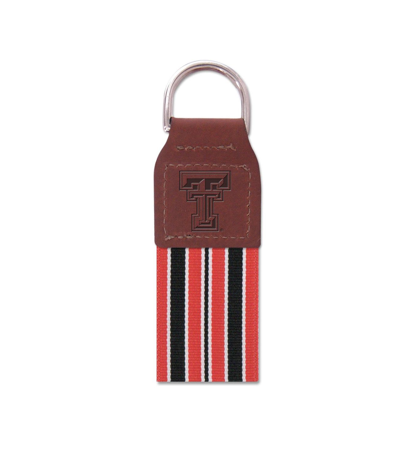Grosgrain Ribbon Leather Embossed Key Fob