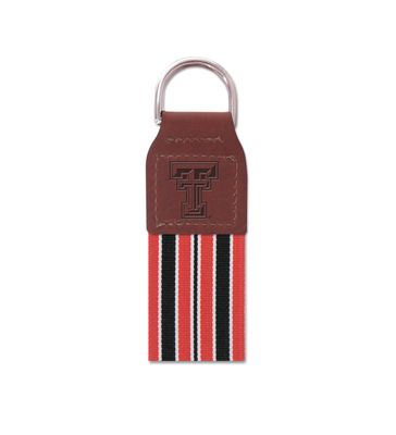 Grosgrain Ribbon Leather Embossed Key Fob