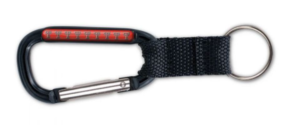 Carabiner Black Key Strap Repeating Logo