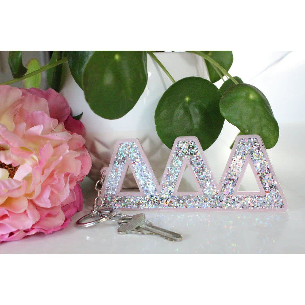 Tri Delt Glitter Keychain