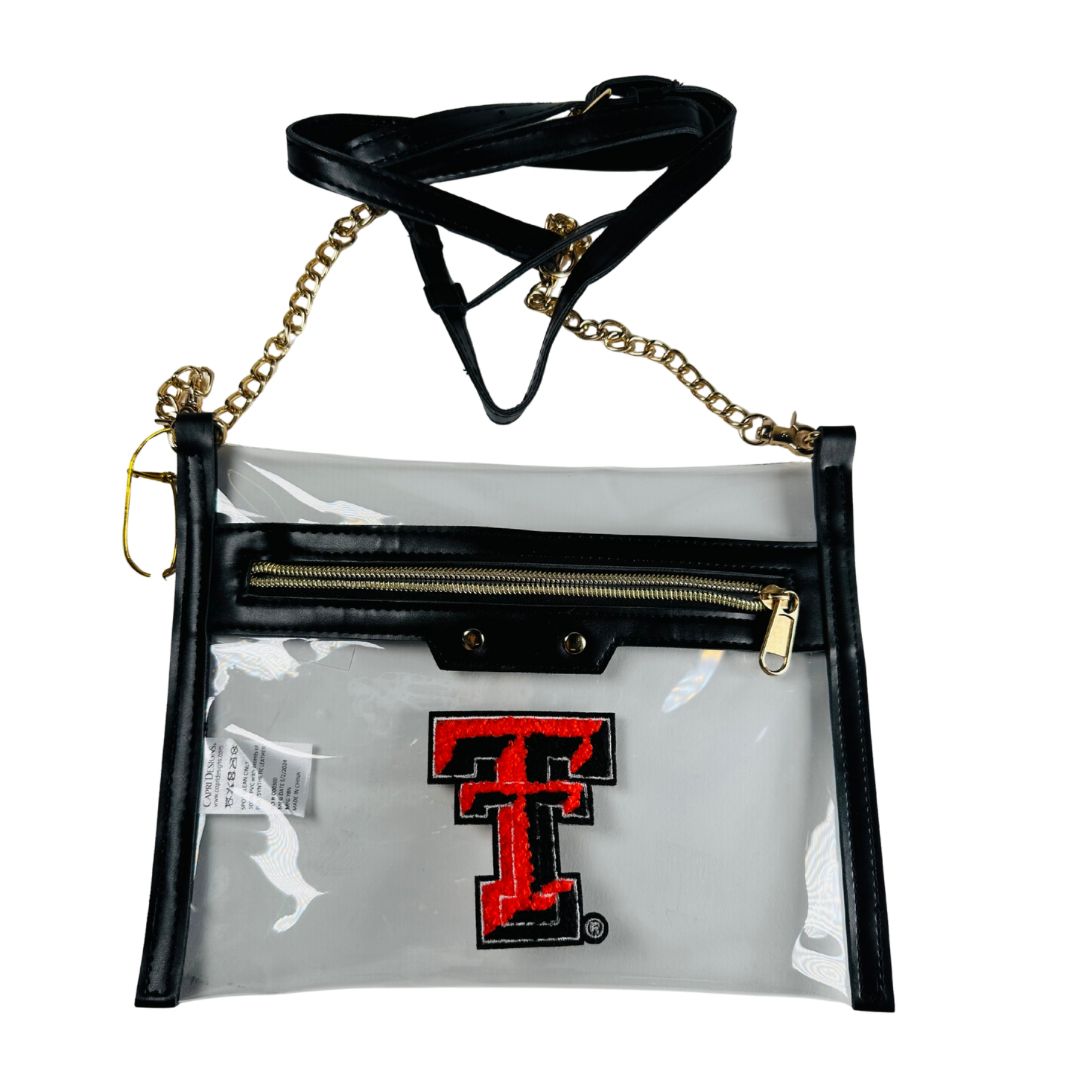 Varsity Patch Flat Zippered Purse