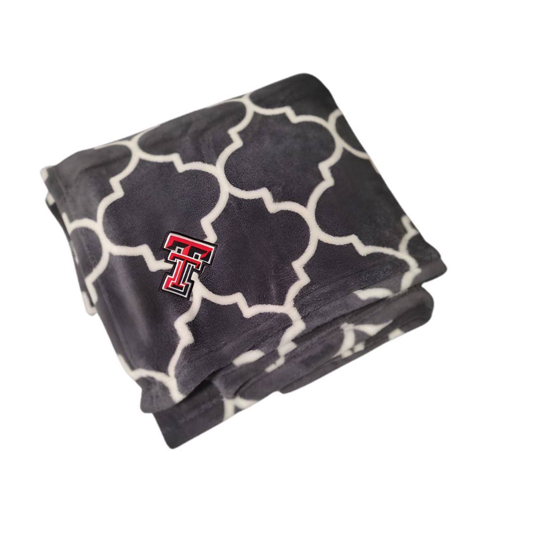 Quatre Foil Grey/White Blanket