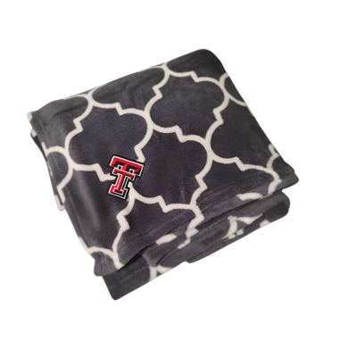 Quatre Foil Grey/White Blanket