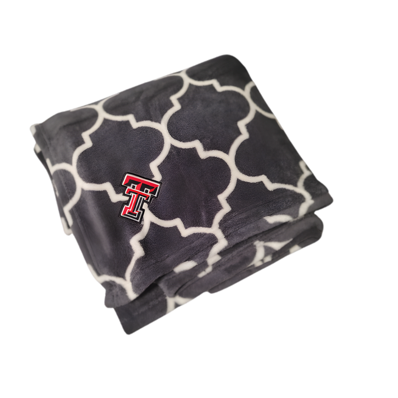 Quatre Foil Grey/White Blanket