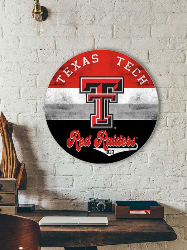 Round Retro Est. Multi Shaded Wood Sign 20x20