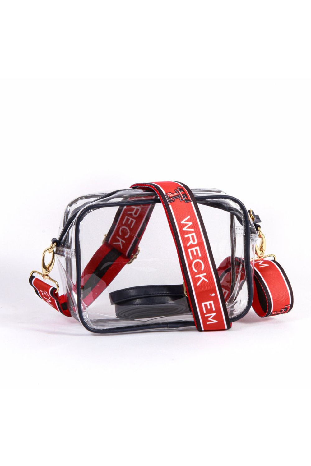Bridget Clear Purse with Multi Straps - Red