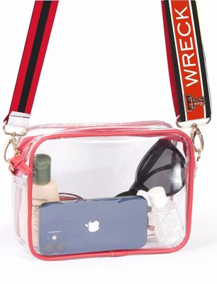 Bridget Clear Purse with Multi Straps - Red