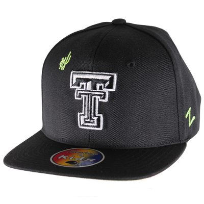 Zephyr Classic Cactus Youth Black Flatbill Cap