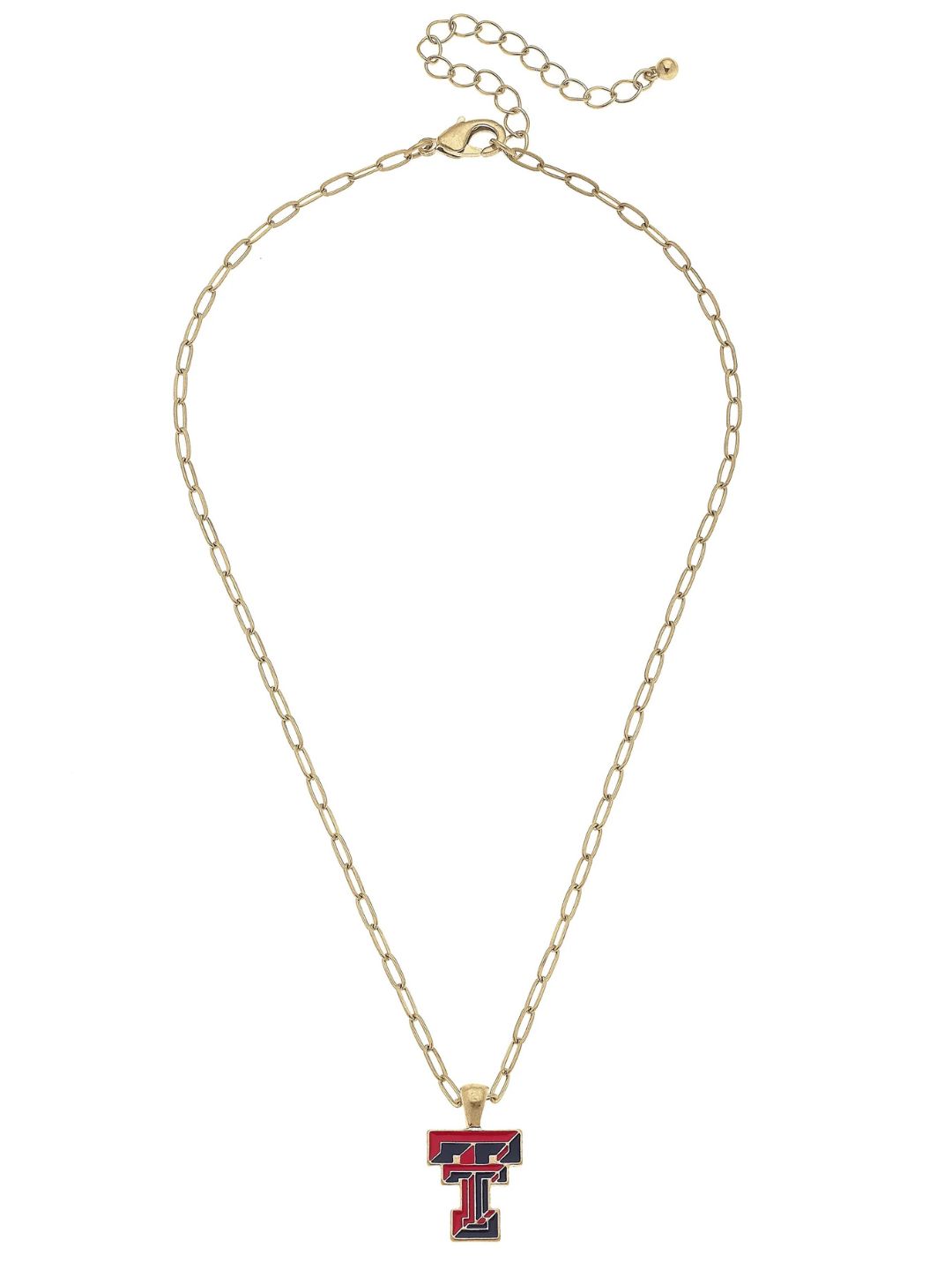 Gold Enamel Double T Color Necklace