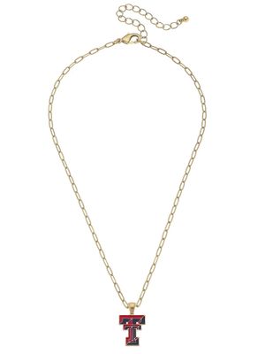 Gold Enamel Double T Color Necklace