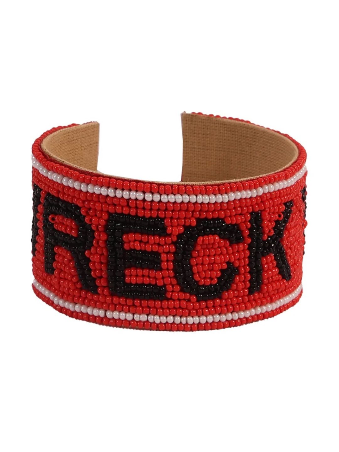 Wreck em Beaded Cuff Bracelet