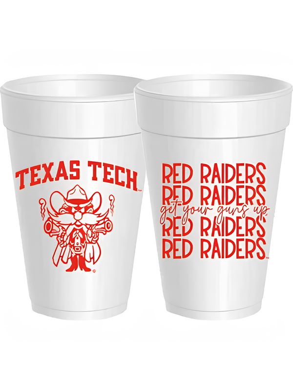Raider Red Styrofoam Cups - 16 oz - 10 Pack
