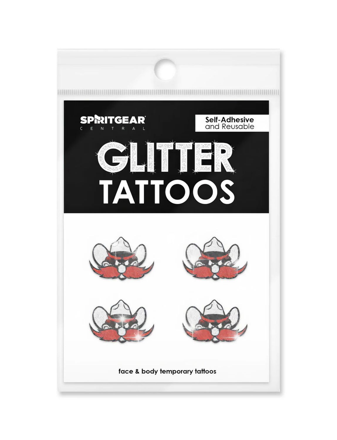 Glitter Raider Red Tattoo 4 Pack