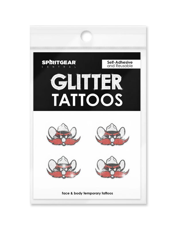 Glitter Raider Red Tattoo 4 Pack