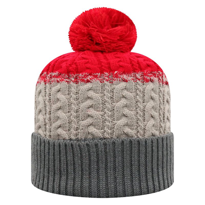 Disperse Combo Knit &amp; Mitten Set Red/Grey