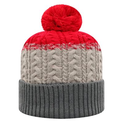 Disperse Combo Knit &amp; Mitten Set Red/Grey