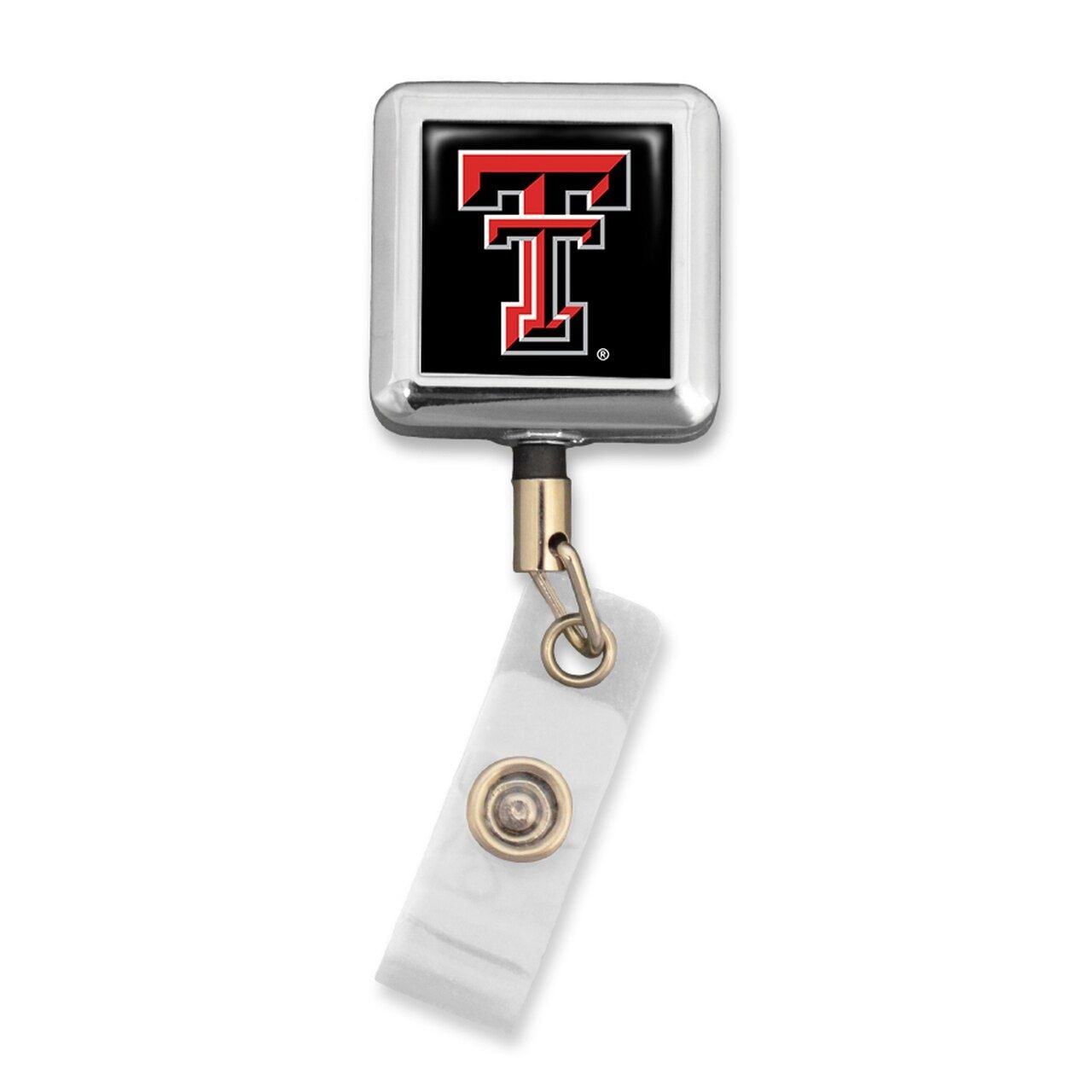 Silver Square Badge Holder with Alligator Clip