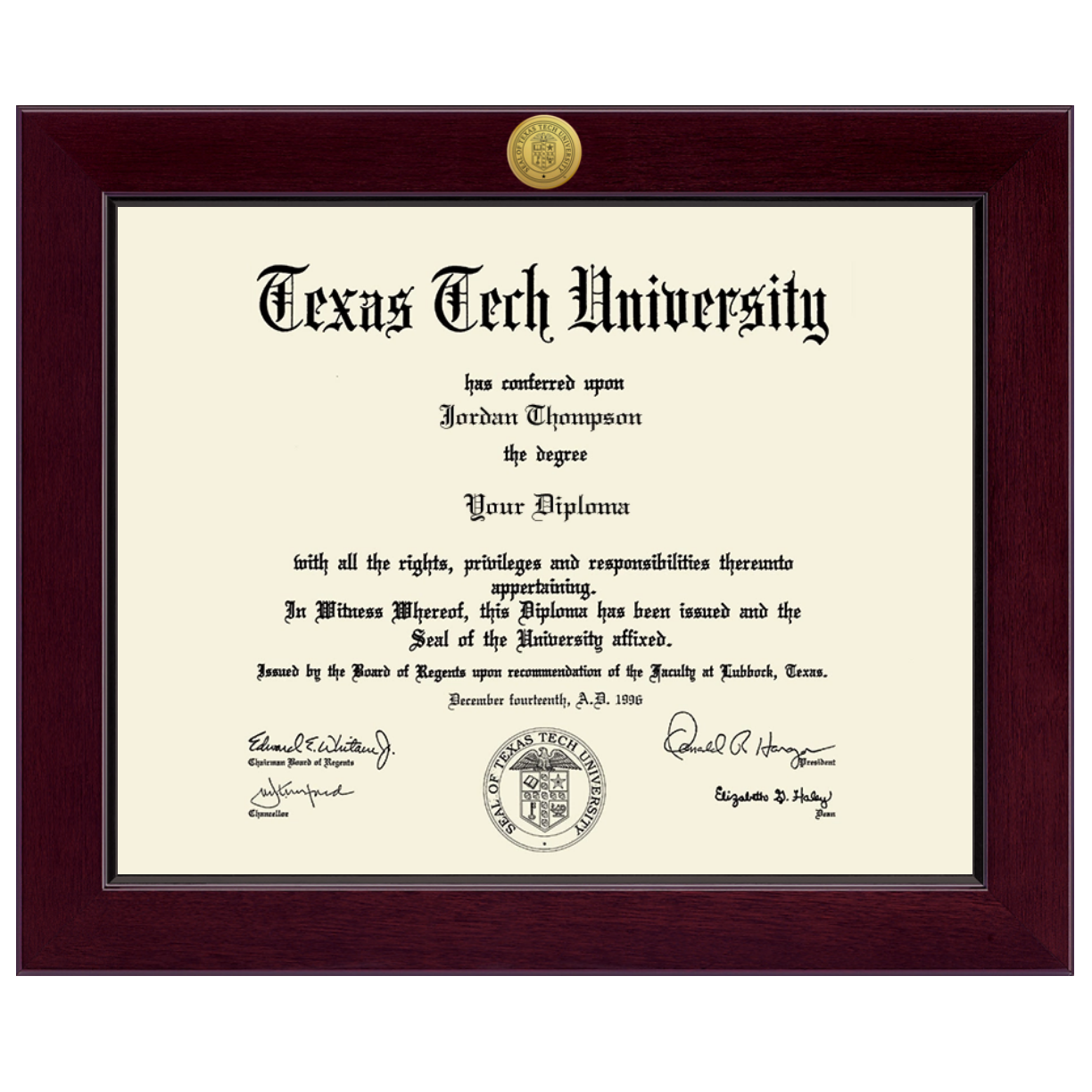 Century Engraved Gold Diploma Frame