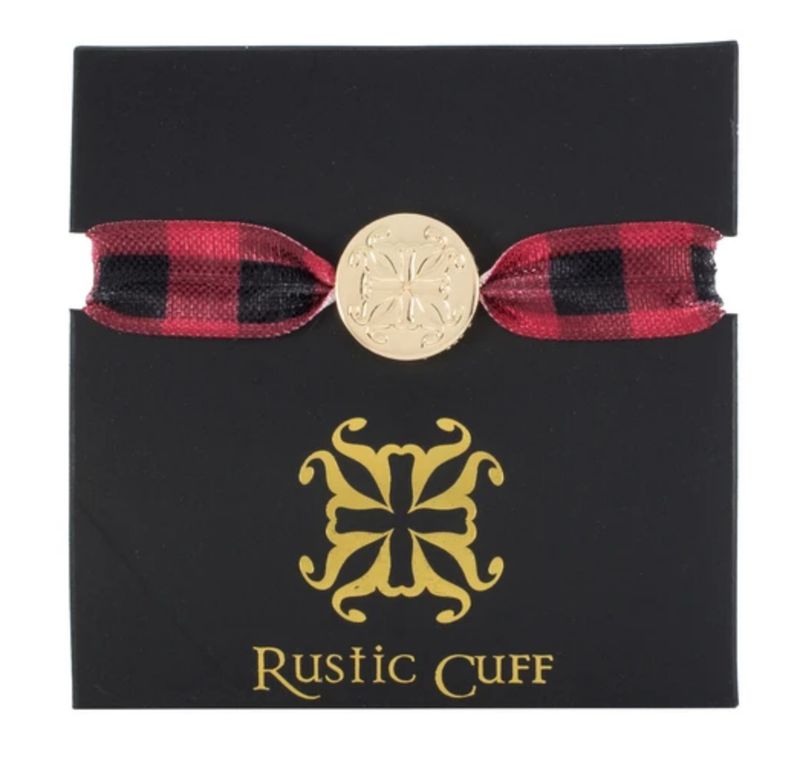 Mary Lou Plaid Red/Black Hair Tie