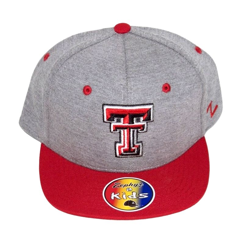 Zephyr Grey Twill Youth Flatbill  Cap