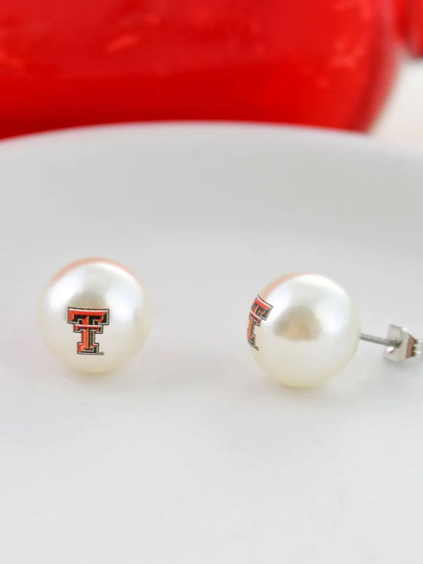 Double T Pearl Stud Earrings