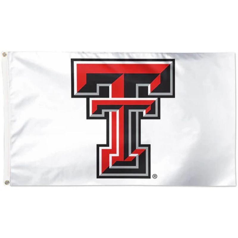 White Applique Flag w/ Double T 3 x 5