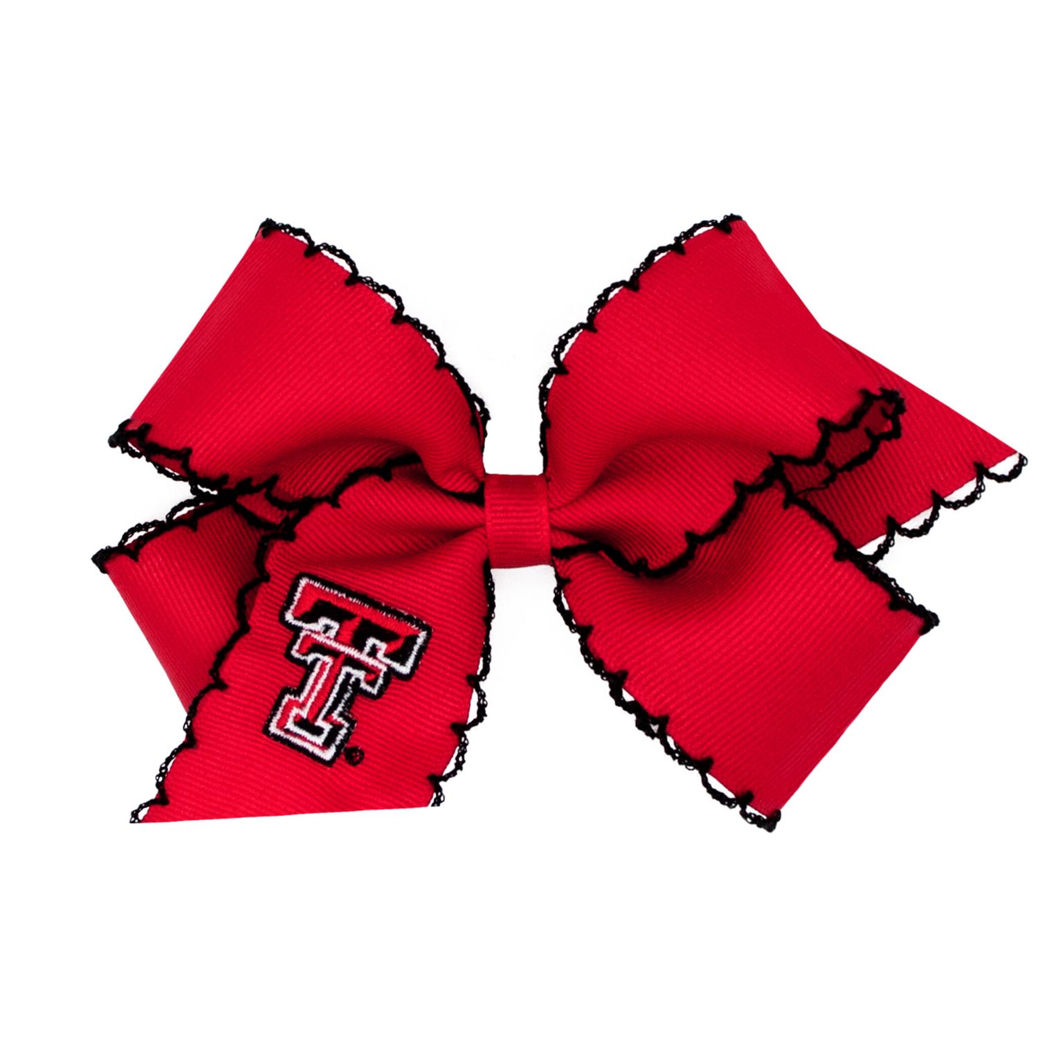 Medium Moonstitch Hair Bow Red with Black