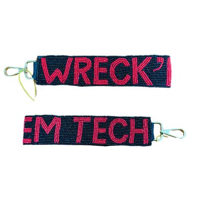 Beaded Key Loop - Black - Wreck 'em